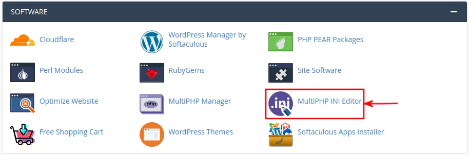 cPanel MultiPHP INI Editor