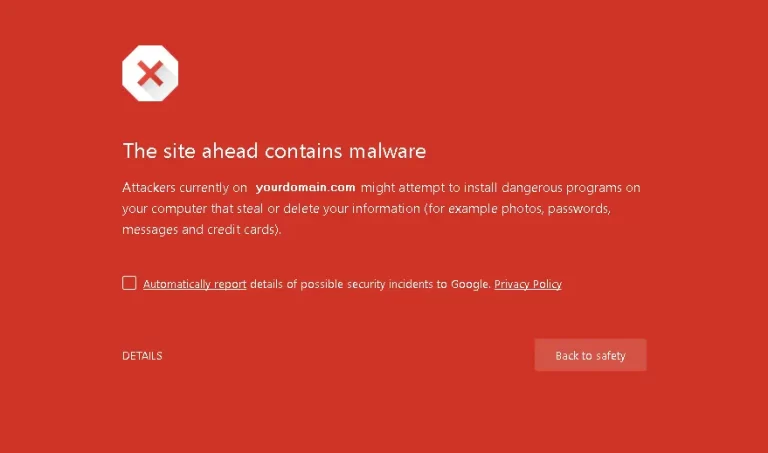 Google malware warning