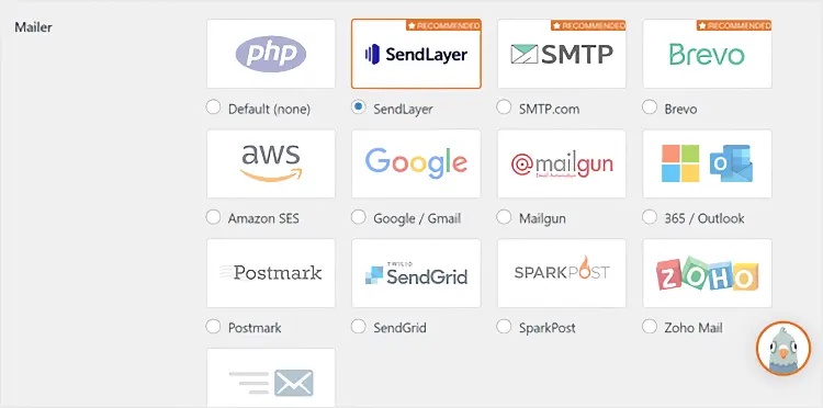 WP Mail SMTP supported mailers