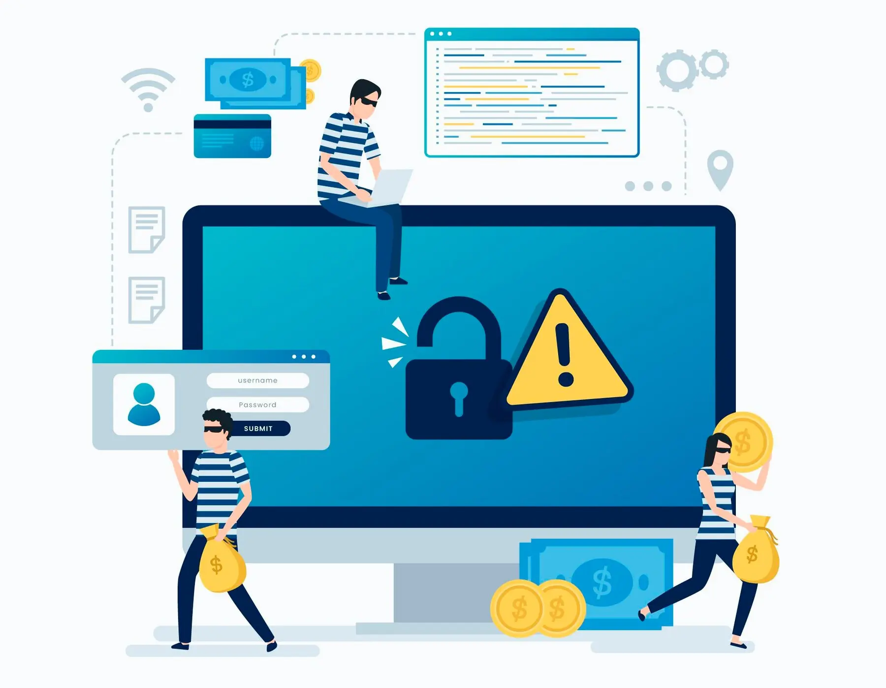 Steal data from a compromised website illustration