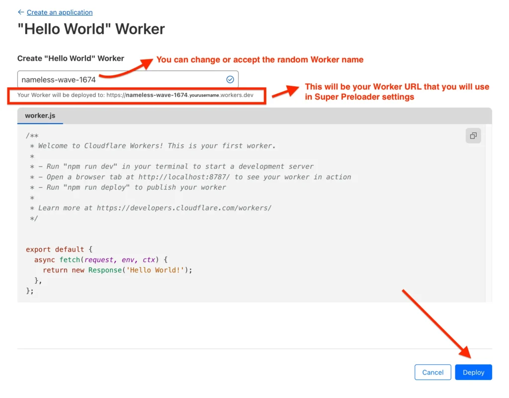 Choose a worker name