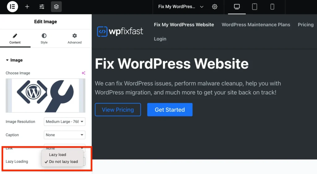 elementor lazy loading